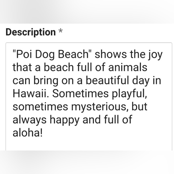 Original Art Print "Poi Dog Beach" 8×10 Hawaiian Art Matted Ready To Frame - Picture 4 of 8
